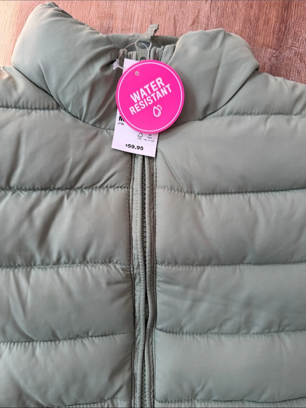 NWT Children's Place girls Puffer Jacket in Olive Misty Green size medium 7/8